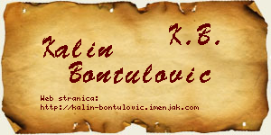 Kalin Bontulović vizit kartica